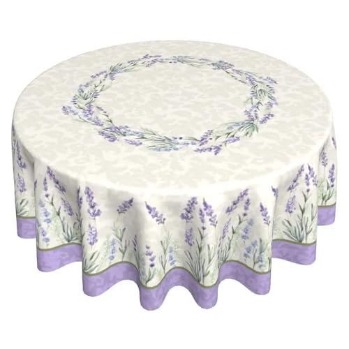 PGVXEM Lavendel-Tischdecke, rund, 152,4 cm, lila, geblümt, Tischdecke for Frühling und Sommer, französischer Landhausstil, Tischdecke for Feiertagspartys PGVXEM Lavendel-Tischdecke, rund, 152,4 cm, lila, geblümt, Tischdecke for Frühling und Sommer, französischer Landhausstil, Tischdecke for Feiertagspartys von PGVXEM
