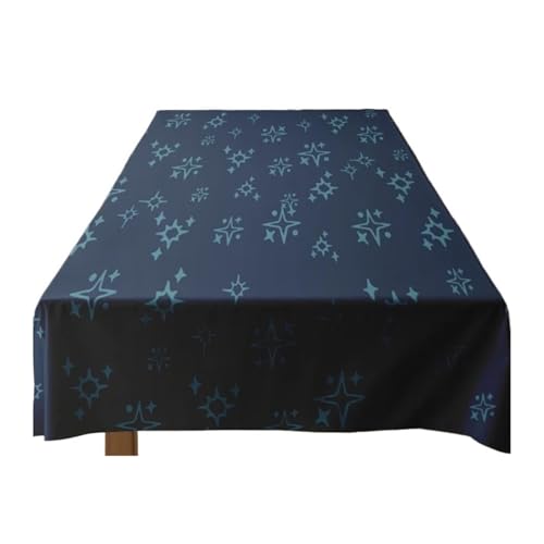 PGVXEM Moderne Tischdecke mit blauem Sternendruck for Esszimmerdekorationen, maschinenwaschbar, rutschfest, Küchenteppich, 60 x 90 cm(140X200CM) von PGVXEM