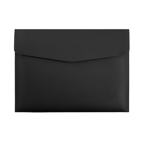 PU-Dokumententasche, A4-Größe, wasserdichter Aktenordner mit Druckknopfverschluss(Black) von PGVXEM