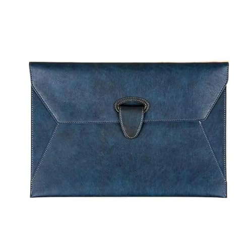 PU-Leder-Business-Tasche A4 Dokumentenaufbewahrungstasche Tragbare Aktentasche for Dokumenten-Organizer Herrenbüro Vertragsrechnung Dokumententasche(Deep Blue) von PGVXEM