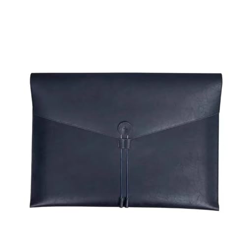 PU-Leder-Dokumententasche A3 Zeichenpapier-Datei-Organizer Dokumentenhalter Leder-Dateitasche Hochwertiger Druckknopf-Umschlag A3-Tasche(Blue) von PGVXEM