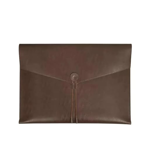 PU-Leder-Dokumententasche A3 Zeichenpapier-Datei-Organizer Dokumentenhalter Leder-Dateitasche Hochwertiger Druckknopf-Umschlag A3-Tasche(Brown) von PGVXEM