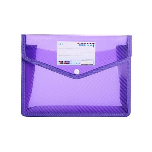 PVC-Tasche mit großer Kapazität, wasserdichte Dokumententasche, A5-Dateiordner, Datei-Organizer, Umschlagordner(Purple) von PGVXEM