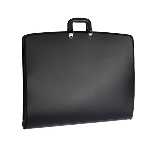 Tragbare Aktentasche mit großem Fassungsvermögen, A3, Mal- und Kunsttasche, Skizzenpapier-Aufbewahrung, Outdoor-Fotoauswahl(Black) von PGVXEM