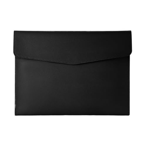 Tragbare Dateiaufbewahrungstasche PU-Material A4 Dateiaufbewahrungsmanager Erweiterbarer Ordner(Black) von PGVXEM