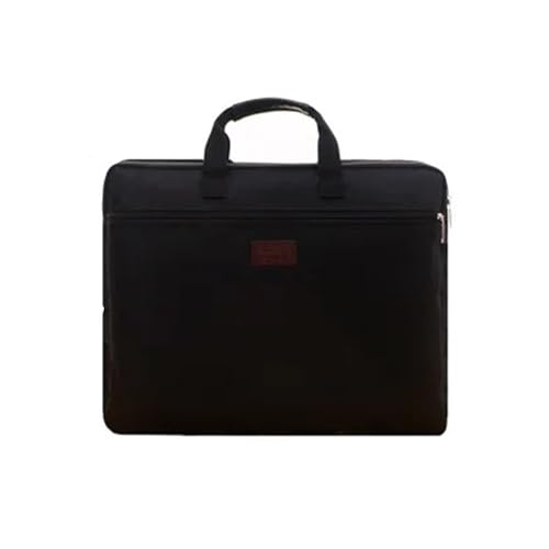 Tragbare Dokumententasche aus Segeltuch, A4, Bürotasche mit Reißverschluss, große Kapazität, Handtasche for Männer und Frauen, mehrschichtige Informationstasche, Aktentasche, Meeting(Black) von PGVXEM