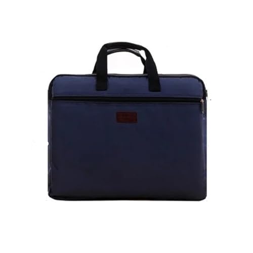 Tragbare Dokumententasche aus Segeltuch, A4, Bürotasche mit Reißverschluss, große Kapazität, Handtasche for Männer und Frauen, mehrschichtige Informationstasche, Aktentasche, Meeting(Deep blue) von PGVXEM