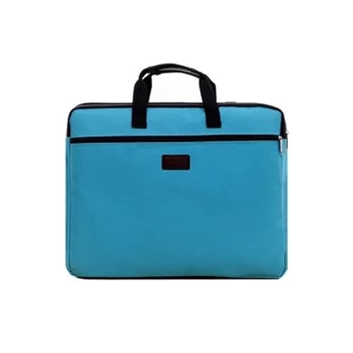 Tragbare Dokumententasche aus Segeltuch, A4, Bürotasche mit Reißverschluss, große Kapazität, Handtasche for Männer und Frauen, mehrschichtige Informationstasche, Aktentasche, Meeting(Light blue) von PGVXEM
