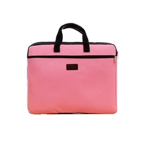 Tragbare Dokumententasche aus Segeltuch, A4, Bürotasche mit Reißverschluss, große Kapazität, Handtasche for Männer und Frauen, mehrschichtige Informationstasche, Aktentasche, Meeting(Pink) von PGVXEM