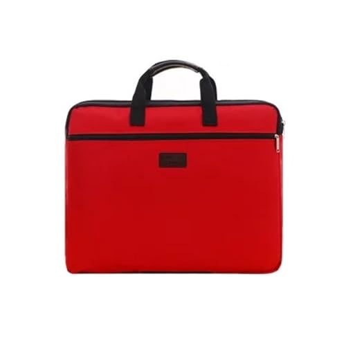 Tragbare Dokumententasche aus Segeltuch, A4, Bürotasche mit Reißverschluss, große Kapazität, Handtasche for Männer und Frauen, mehrschichtige Informationstasche, Aktentasche, Meeting(Red) von PGVXEM
