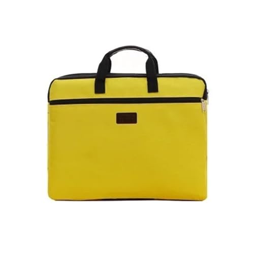 Tragbare Dokumententasche aus Segeltuch, A4, Bürotasche mit Reißverschluss, große Kapazität, Handtasche for Männer und Frauen, mehrschichtige Informationstasche, Aktentasche, Meeting(Yellow) von PGVXEM
