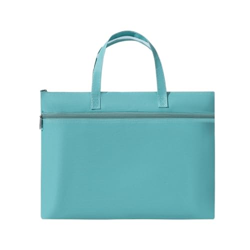 Tragbare wasserdichte Kunst-Aufbewahrungstasche aus Oxford-Stoff mit Reißverschluss und großer Kapazität, wasserdichte Dokumente, Studenten, Business, tragbare Tasche(Cyan) von PGVXEM