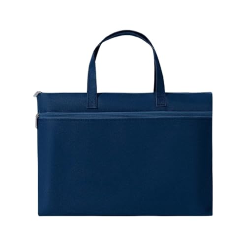Tragbare wasserdichte Kunst-Aufbewahrungstasche aus Oxford-Stoff mit Reißverschluss und großer Kapazität, wasserdichte Dokumente, Studenten, Business, tragbare Tasche(Dark blue) von PGVXEM