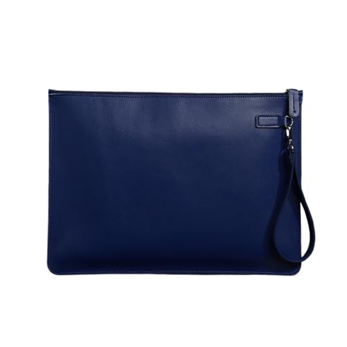 Umweltfreundliche Reißverschlusstasche aus veganem Leder, wasserabweisender Dokumenten-Organizer(Blue) von PGVXEM
