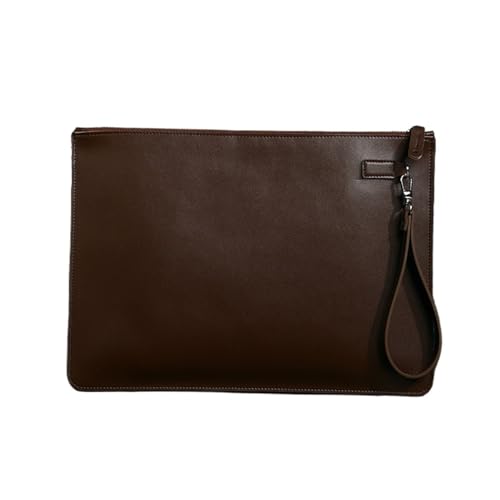 Umweltfreundliche Reißverschlusstasche aus veganem Leder, wasserabweisender Dokumenten-Organizer(Coffee color) von PGVXEM