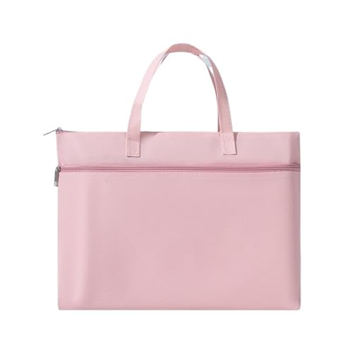 Wasserdichte Aktentasche aus Segeltuch, tragbare Dokumententaschen, Testpapier, Dateiordner, Aufbewahrungstasche, Bürodokumenten-Organisationstasche(Pink) von PGVXEM