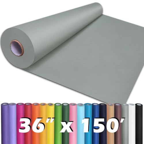 PerkHomy hellgraue Kraftpapierrolle, 91,4 x 4,6 cm, für Geschenkverpackungen, Blumenstrauß, Blumen, Kinder, Kunst, Malen, Basteln, Schreiben, Verpacken, Versand, 80 g/m², 25 kg (Hellgrau, 91,4 x 350 von PH PERKHOMY
