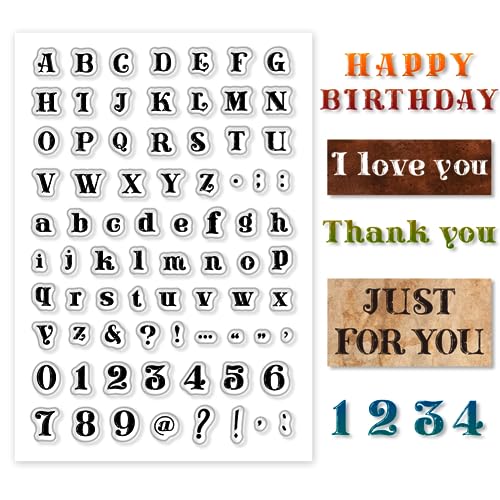 PH PanamaHall Clear Stamps Buchstaben Silikonstempel Retro Alphabet Gummistempel Transparente Stempel Für Die Kartenherstellung Fotoalbum Dekoration Und DIY Scrapbooking 11x16cm von PH PandaHall