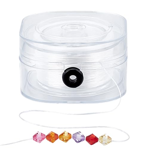 PH PandaHall 0,8 mm Elastische Schnur für Armbänder, Weißer dehnbarer Armband String Elastischer Faden Runder Perlenfaden für DIY Armband Halskette Basteln Schmuckherstellung, 100m von PH PandaHall