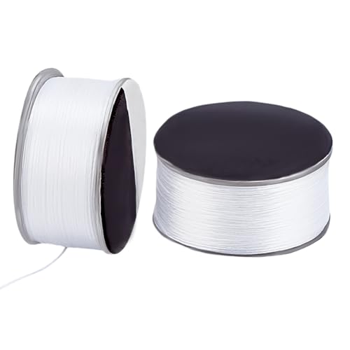 PH PandaHall 0.1mm Nylon Perlenfaden 91.4m Weiß Armband Cord Geflochtener Faden String Seed Bead String Faden zum Nähen für Schmuckherstellung Halsketten Ohrringe Leder Nähen DIY Basteln von PH PandaHall