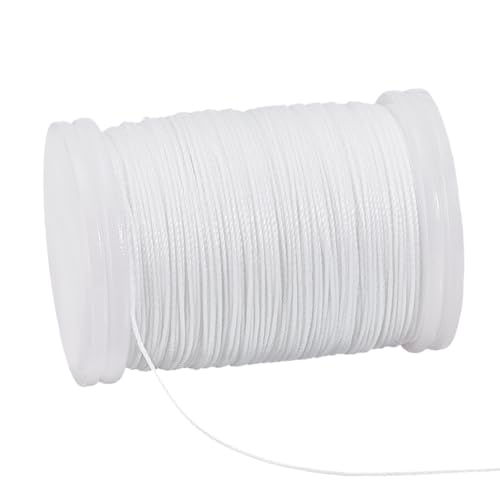 PH PandaHall 0.5mm Gewachste Kordel 130 Yards Weiß Gewachste Perlenschnur Wachs Polyesterfäden Wachsschnur Schnur Für Armbänder Halsketten Traumfänger Schmuck von PH PandaHall