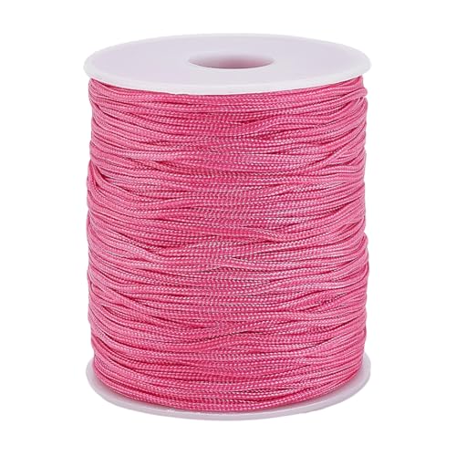 PH PandaHall 1.5mm Nylon Schnur 91m Perlenschnur Armbänder String Blind Cord Nylon Schnur Lift Shade Schnur Windspiel-Ersatzschnur für die Herstellung von Armbändern Windows Crafts Repair, Hot Pink von PH PandaHall