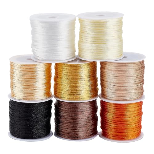PH PandaHall 1.5mm Silky Satin Cord für Armbänder, 8 Rollen Nylonschnur Gelbe Serie Rattail Satin Garn Armband Perlenschnur für Armbänder, Halsketten, Kumihimo, Makramee, Schlüsselbänder, 120m PH PandaHall 1.5mm Silky Satin Cord für Armbänder, 8 Rollen Nylonschnur Gelbe Serie Rattail Satin Garn Armband Perlenschnur für Armbänder, Halsketten, Kumihimo, Makramee, Schlüsselbänder, 120m von PH PandaHall