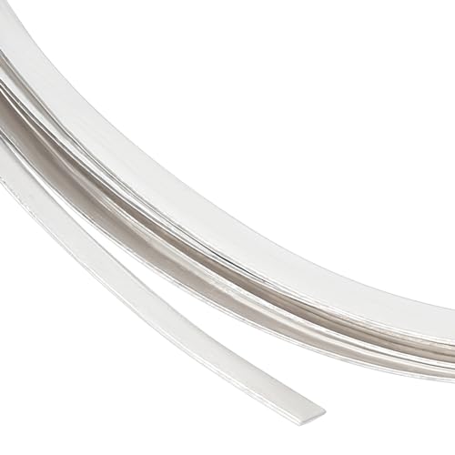 PH PandaHall 1.5x0.5mm Flacher Sterlingsilberdraht 3.2m Weicher Schmuckdraht 1 Gauge Basteldraht Biegsamer Metall Basteldraht Schmuckperlendraht Für DIY Halsketten Schmuckherstellung von PH PandaHall