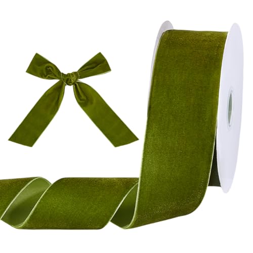 PH PandaHall 10 Yards Olivgrünes Samtband 50mm Zoll Einseitiges Band Samt Satinband Bastelband Besatzband Zum Verpacken von Geschenken Schleifenmachen Kranz Hochzeitsfeier PH PandaHall 10 Yards Olivgrünes Samtband 50mm Zoll Einseitiges Band Samt Satinband Bastelband Besatzband Zum Verpacken von Geschenken Schleifenmachen Kranz Hochzeitsfeier von PH PandaHall