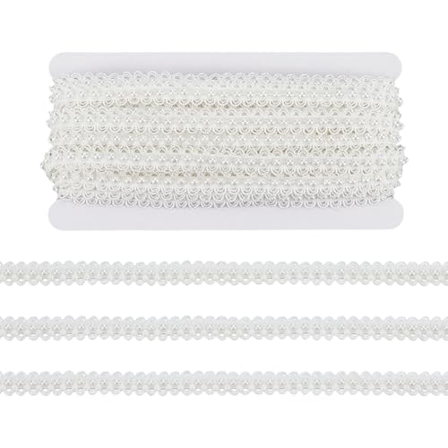 PH PandaHall 10 Yards Perlen Spitzenband 13mm Weiße Perlenfransen Applikation Perlen Spitzenbesatz Fransen Gimp Zopfband Für Kostüme Basteln Nähen Hochzeitskleid Dekoration von PH PandaHall