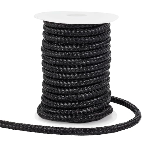 PH PandaHall 10 Yards Rundes Geflochtenes Lederband 8mm Lederseil Schwarz Schmuck Bastelschnur Krawattenschnur Lederband Boloschnur Für DIY Armbänder Halsketten Schmuck Basteln Gürtelherstellung PH PandaHall 10 Yards Rundes Geflochtenes Lederband 8mm Lederseil Schwarz Schmuck Bastelschnur Krawattenschnur Lederband Boloschnur Für DIY Armbänder Halsketten Schmuck Basteln Gürtelherstellung von PH PandaHall