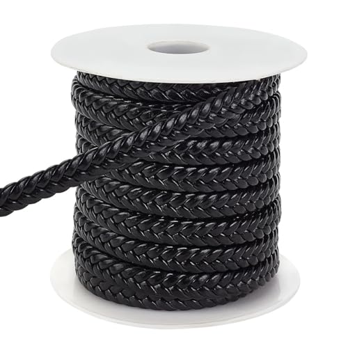 PH PandaHall 10.9 Yard Flache Geflochtene Kordel 9.5x3.5mm Schwarzes Geflochtenes Lederband Zur Kleidungsdekoration Schmuckhandwerk Zur Herstellung von Geflochtenen DIY Projekten PH PandaHall 10.9 Yard Flache Geflochtene Kordel 9.5x3.5mm Schwarzes Geflochtenes Lederband Zur Kleidungsdekoration Schmuckhandwerk Zur Herstellung von Geflochtenen DIY Projekten von PH PandaHall