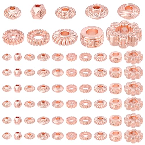 PH PandaHall 100 Stück Abstandsperlen 10 Stile Armbandperlen Flache Runde Perlen Säulenperlen Roségold Metallic Perlen Würfelperlen Zur Schmuckherstellung 4~10mm PH PandaHall 100 Stück Abstandsperlen 10 Stile Armbandperlen Flache Runde Perlen Säulenperlen Roségold Metallic Perlen Würfelperlen Zur Schmuckherstellung 4~10mm von PH PandaHall