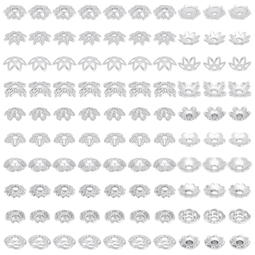 PH PandaHall 100 Stück 10 Stile Perlenkappen Blumenperlenkappen 6/7/8mm Abstandsperlen Armbandperlen Flache Abstandshalter Für Schmuckherstellung DIY Handwerk Silbern Silberfarbig PH PandaHall 100 Stück 10 Stile Perlenkappen Blumenperlenkappen 6/7/8mm Abstandsperlen Armbandperlen Flache Abstandshalter Für Schmuckherstellung DIY Handwerk Silbern Silberfarbig von PH PandaHall