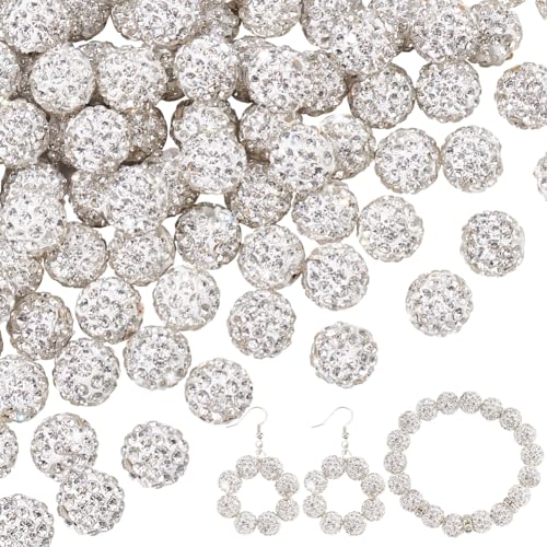 PH PandaHall 100 Stück 10 mm Kristall-Strass-Perlen, Pavé-Fassung, Discokugel-Perlen, Polymer-Ton, Kristallperlen, Bastelperlen für Baseball, Halskette, Stift, Freundschaft, Armband, Ohrringe, PH PandaHall 100 Stück 10 mm Kristall-Strass-Perlen, Pavé-Fassung, Discokugel-Perlen, Polymer-Ton, Kristallperlen, Bastelperlen für Baseball, Halskette, Stift, Freundschaft, Armband, Ohrringe, von PH PandaHall