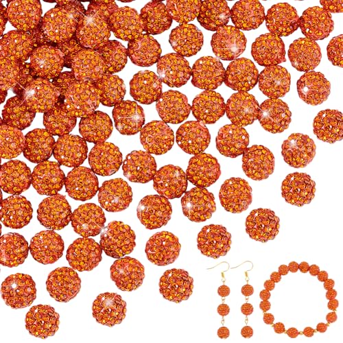 PH PandaHall 100 Stück 10mm Strass Tonperlen Runde Orange Kristallperlen Für Halloween Weihnachtsbaum Discokugel Perlen Abstandsperlen Zur Schmuckherstellung PH PandaHall 100 Stück 10mm Strass Tonperlen Runde Orange Kristallperlen Für Halloween Weihnachtsbaum Discokugel Perlen Abstandsperlen Zur Schmuckherstellung von PH PandaHall