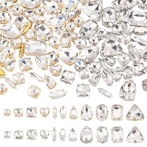 PH PandaHall 100 Stück 2 Farben Zum Aufnähen von Strasssteinen Kristallen Mit Flacher Rückseite Edelsteine Krallen Strasssteine Für Die Schmuckherstellung Schuhe Kostümdekoration 7~18mm Gold/Silber PH PandaHall 100 Stück 2 Farben Zum Aufnähen von Strasssteinen Kristallen Mit Flacher Rückseite Edelsteine Krallen Strasssteine Für Die Schmuckherstellung Schuhe Kostümdekoration 7~18mm Gold/Silber von PH PandaHall