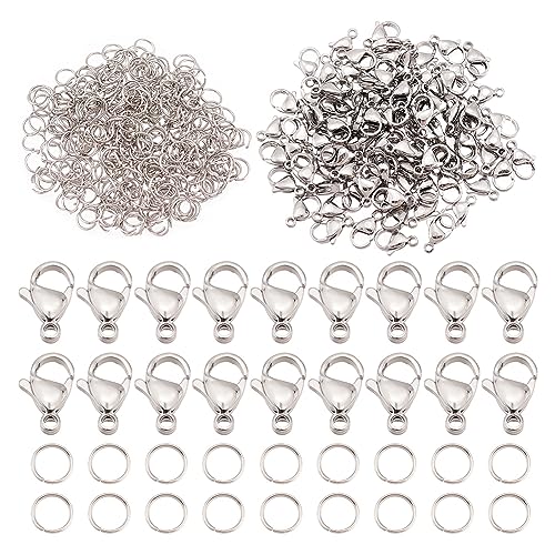 PH PandaHall 100 Stück 304 Karabinerverschlüsse Aus Edelstahl Karabinerverschlüsse Aus Metall Für Die Schmuckherstellung Mit 5mm Offenen Biegeringen Halskettenverschlüsse Und Verschlüsse PH PandaHall 100 Stück 304 Karabinerverschlüsse Aus Edelstahl Karabinerverschlüsse Aus Metall Für Die Schmuckherstellung Mit 5mm Offenen Biegeringen Halskettenverschlüsse Und Verschlüsse von PH PandaHall