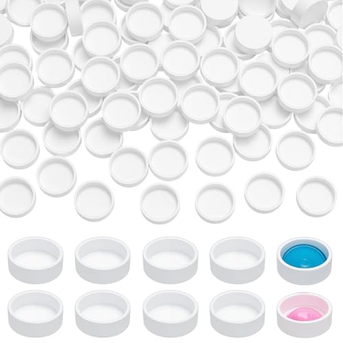 PH PandaHall 100 Stück Flache runde Wasserfarbenpfännchen 0,6 ml Leere Kunststoff-Farbenpfännchen Kleine Pfännchenbox Wasserfarben-Palettenpfännchen für DIY-Kunst, Zeichnen, Malen, weiß PH PandaHall 100 Stück Flache runde Wasserfarbenpfännchen 0,6 ml Leere Kunststoff-Farbenpfännchen Kleine Pfännchenbox Wasserfarben-Palettenpfännchen für DIY-Kunst, Zeichnen, Malen, weiß von PH PandaHall