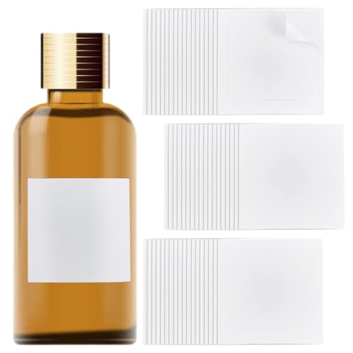 PH PandaHall 100 Stück Flaschenetiketten Öletiketten Bedruckbare Aufkleber Glasflaschenetiketten Für Ölflaschen Selbstklebende Etiketten Für Gläser Und Dosen Branding 6.3x6.3cm Weiß von PH PandaHall