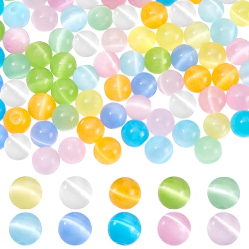 PH PandaHall 100 Stück Katzenaugen Perlen 10mm Runde Glasperlen Edelstein Lose Perlen Katzenaugen Stein Für Armbänder Halsketten Ohrringe Schmuckherstellung 8 Farben PH PandaHall 100 Stück Katzenaugen Perlen 10mm Runde Glasperlen Edelstein Lose Perlen Katzenaugen Stein Für Armbänder Halsketten Ohrringe Schmuckherstellung 8 Farben von PH PandaHall