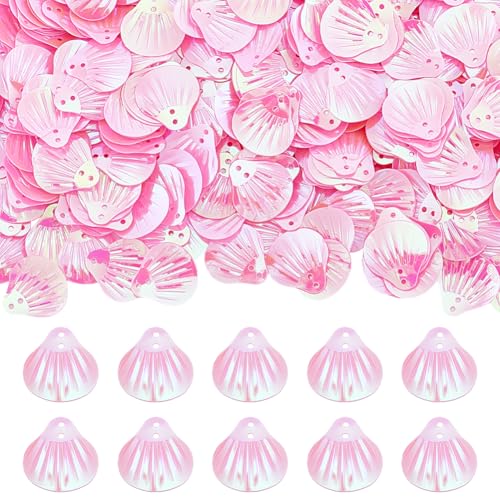 PH PandaHall 1000 Stück Muschel-Pailletten in Muschelform, lose Pailletten Rosa Pailletten und Glitzersteine, Bastel-Pailletten mit 2 Löchern, DIY-Kunst-Pailletten für Nähen, Applikationen PH PandaHall 1000 Stück Muschel-Pailletten in Muschelform, lose Pailletten Rosa Pailletten und Glitzersteine, Bastel-Pailletten mit 2 Löchern, DIY-Kunst-Pailletten für Nähen, Applikationen von PH PandaHall