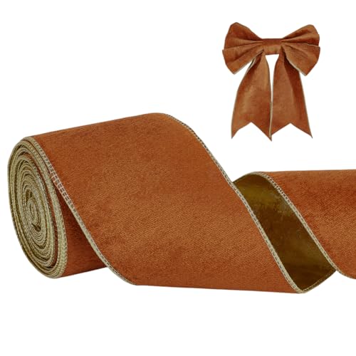 PH PandaHall 10cm Breiter Samtband 10 Yards Brown Und Goldener Samtband Mit Goldener Kante Für Weihnachtsbaumkranz Verpackungen Brautbouquet PH PandaHall 10cm Breiter Samtband 10 Yards Brown Und Goldener Samtband Mit Goldener Kante Für Weihnachtsbaumkranz Verpackungen Brautbouquet von PH PandaHall