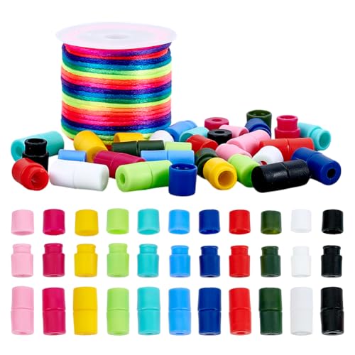 PH PandaHall 11 Farben Break Away Sicherheitsverschluss 22 Stück Kunststoff-Perlenverbinde 20mm Lanyard Abreißverschlüsse Verbinder Sicherheitsschnallen Mit 10m Schnur Zur Armbändern Und Schmuck von PH PandaHall