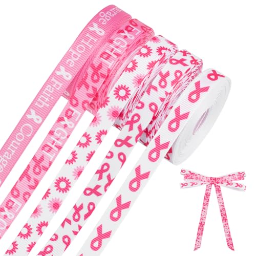 PH PandaHall 114m Brustkrebs-Bewusstseins-Band 5 Styles Weiß Rosa Bänder 10mm Grosgrain Band Craft Stoff Trim für Frauen Geschenkverpackungen Party Dekoration DIY Handwerk Haar Schleifen PH PandaHall 114m Brustkrebs-Bewusstseins-Band 5 Styles Weiß Rosa Bänder 10mm Grosgrain Band Craft Stoff Trim für Frauen Geschenkverpackungen Party Dekoration DIY Handwerk Haar Schleifen von PH PandaHall
