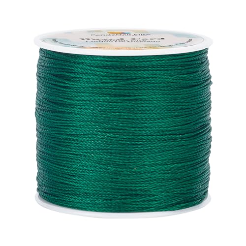 PH PandaHall 115 Yards 1mm gewachste Fäden, grüner gewachster Polyesterfaden, gewachste Perlenfaden Schnur, Wachsschnur für DIY Armbänder, Halsketten, Traumfänger, Schmuckherstellung, Makramee Zubehör von PH PandaHall