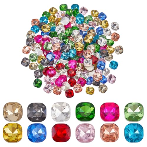 PH PandaHall 12 Farben 10mm Quadratische Kristallrhinsteine 192 Stück Kristallglas Edelsteine Spitzrücken Rhinestone Glas Facettierte Edelsteine für Schmuckherstellung Weihnachten Halloween Dekor PH PandaHall 12 Farben 10mm Quadratische Kristallrhinsteine 192 Stück Kristallglas Edelsteine Spitzrücken Rhinestone Glas Facettierte Edelsteine für Schmuckherstellung Weihnachten Halloween Dekor von PH PandaHall