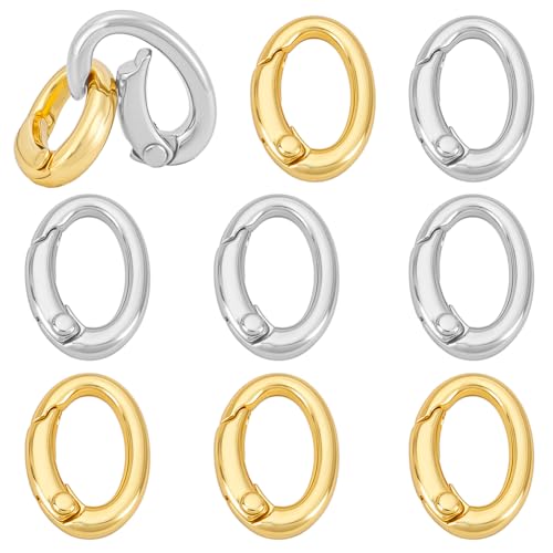 PH PandaHall 12 Stk. Ovalen Schmuckverschlüsse 18K Gold/Platinbeschichtete Federringbügelverbinder Oval Karabiner-Schnappverschlüsse für Halsketten und Armbänder DIY Schmuckhandwerk PH PandaHall 12 Stk. Ovalen Schmuckverschlüsse 18K Gold/Platinbeschichtete Federringbügelverbinder Oval Karabiner-Schnappverschlüsse für Halsketten und Armbänder DIY Schmuckhandwerk von PH PandaHall
