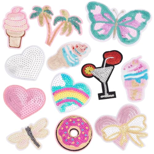 PH PandaHall 12 Styles Bügelbilder Applikationen Bestickte Patches Bügelbilder Glitzer Pailletten Aufkleber Für Kleidung Taschen Jacken Sommerurlaub PH PandaHall 12 Styles Bügelbilder Applikationen Bestickte Patches Bügelbilder Glitzer Pailletten Aufkleber Für Kleidung Taschen Jacken Sommerurlaub von PH PandaHall