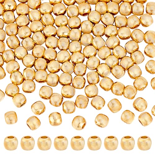 PH PandaHall 120 Stück 18 Karat Gold Abstandsperlen Gewellt Rund 4.5mm Winzige Messingperlen Strukturierte Runde Abstandsperlen 2.5mm Perlen Mit Großem Loch Lose Perlen Zur Herstellung von Schmuck PH PandaHall 120 Stück 18 Karat Gold Abstandsperlen Gewellt Rund 4.5mm Winzige Messingperlen Strukturierte Runde Abstandsperlen 2.5mm Perlen Mit Großem Loch Lose Perlen Zur Herstellung von Schmuck von PH PandaHall